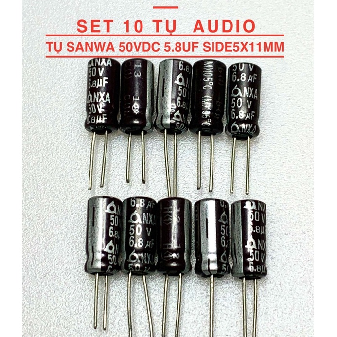 Tụ hoá 50v 6.8uf side 5mmx11mm là dòng tụ hoá phân cực có chất lượng cao của hãng sanwa hàn quốc