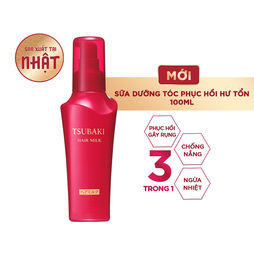 Sữa dưỡng tóc chống nắng và phục hồi hư tổn Tsubaki 100ml Nhật Bản