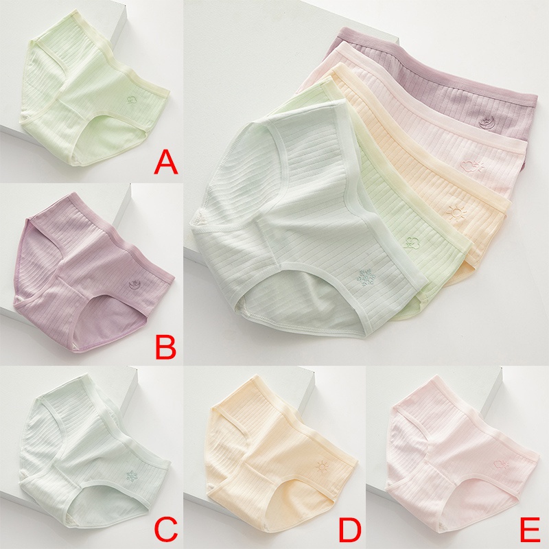 Quần Lót Lưng Vừa Thoáng Khí Màu Sắc Đơn Giản Cho Nữ