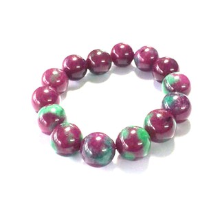 VÒNG TAY ĐÁ RUBY TÍM PHA XANH 14 ly