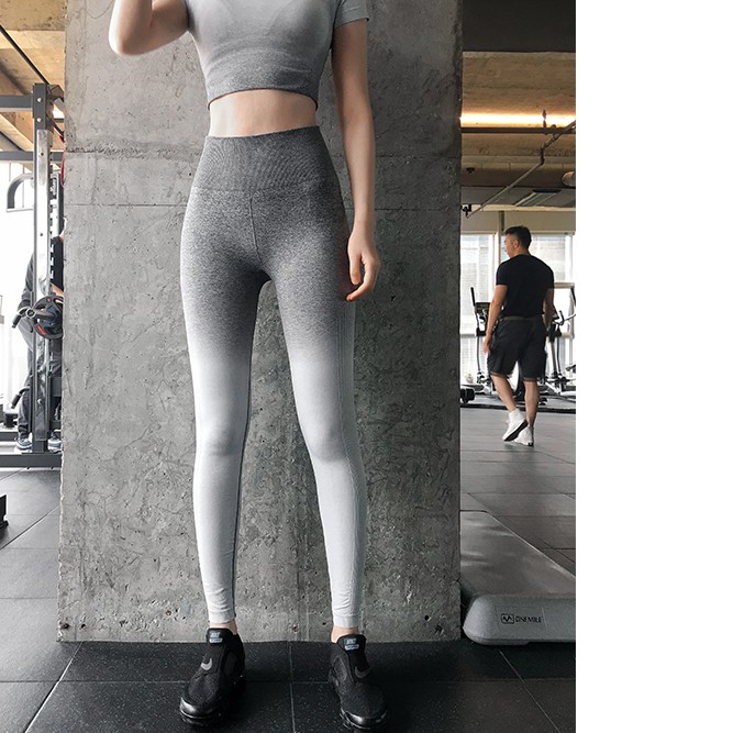 Quần Dài Lưng Cao Tập Gym Yoga Nữ Quần legging Omber Thun dệt co giãn tốt cho nữ Đồ tập Rẻ Đẹp GYMSTORE 1019