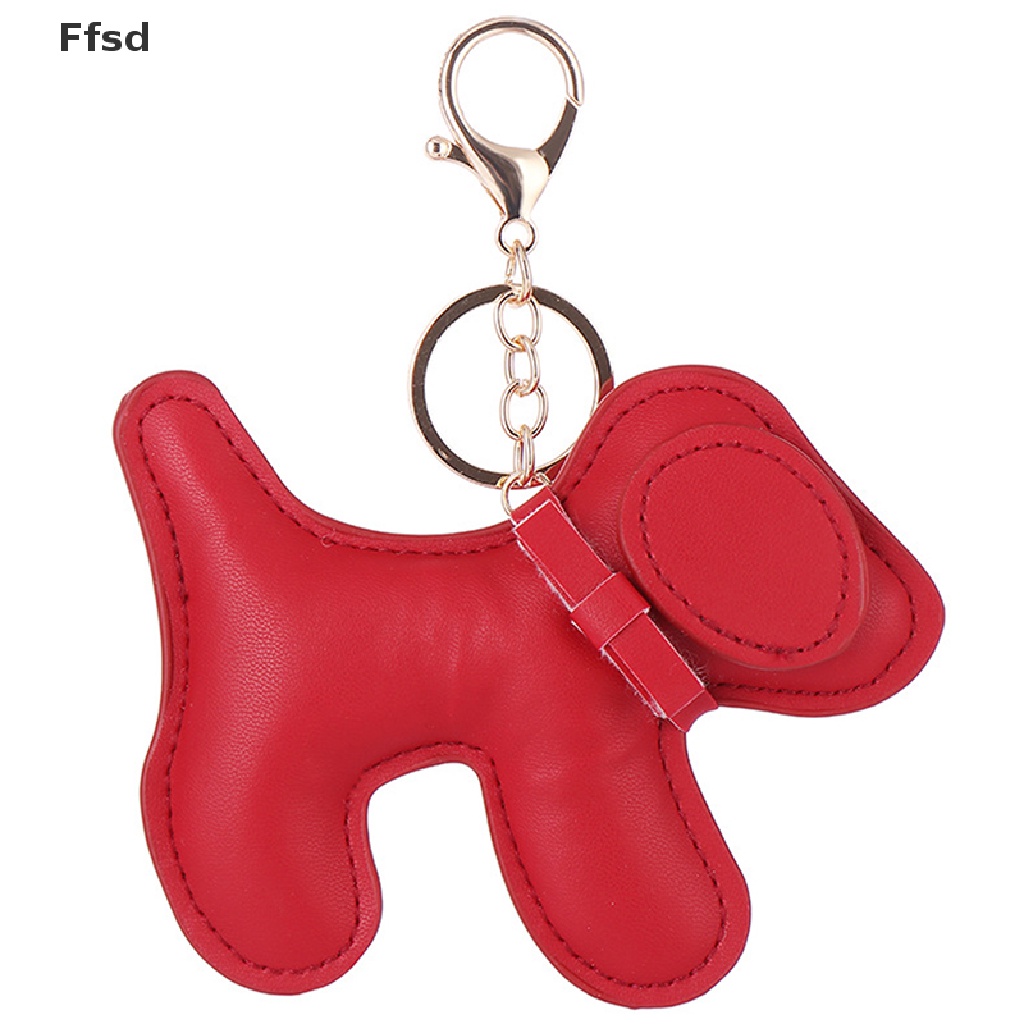 {Ffsd} Móc Chìa Khóa Da PU Hình Cún Con Dễ Thương Sáng Tạo Trang Trí Túi Xách / Quà Tặng