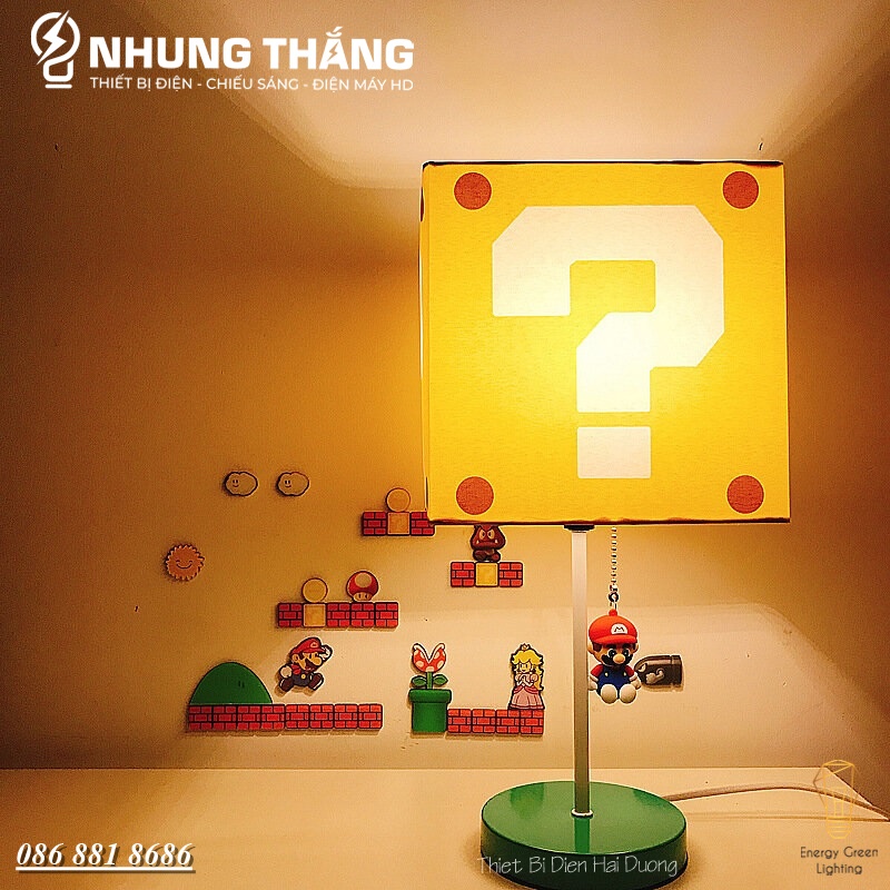 Đèn Bàn Dấu Hỏi Giật Dây Super Mario DB-915 - 3 Chế Độ Ánh Sáng - Decor Trang Trí Phòng Ngủ,Bàn Làm Việc - Bảo Hành 1Năm