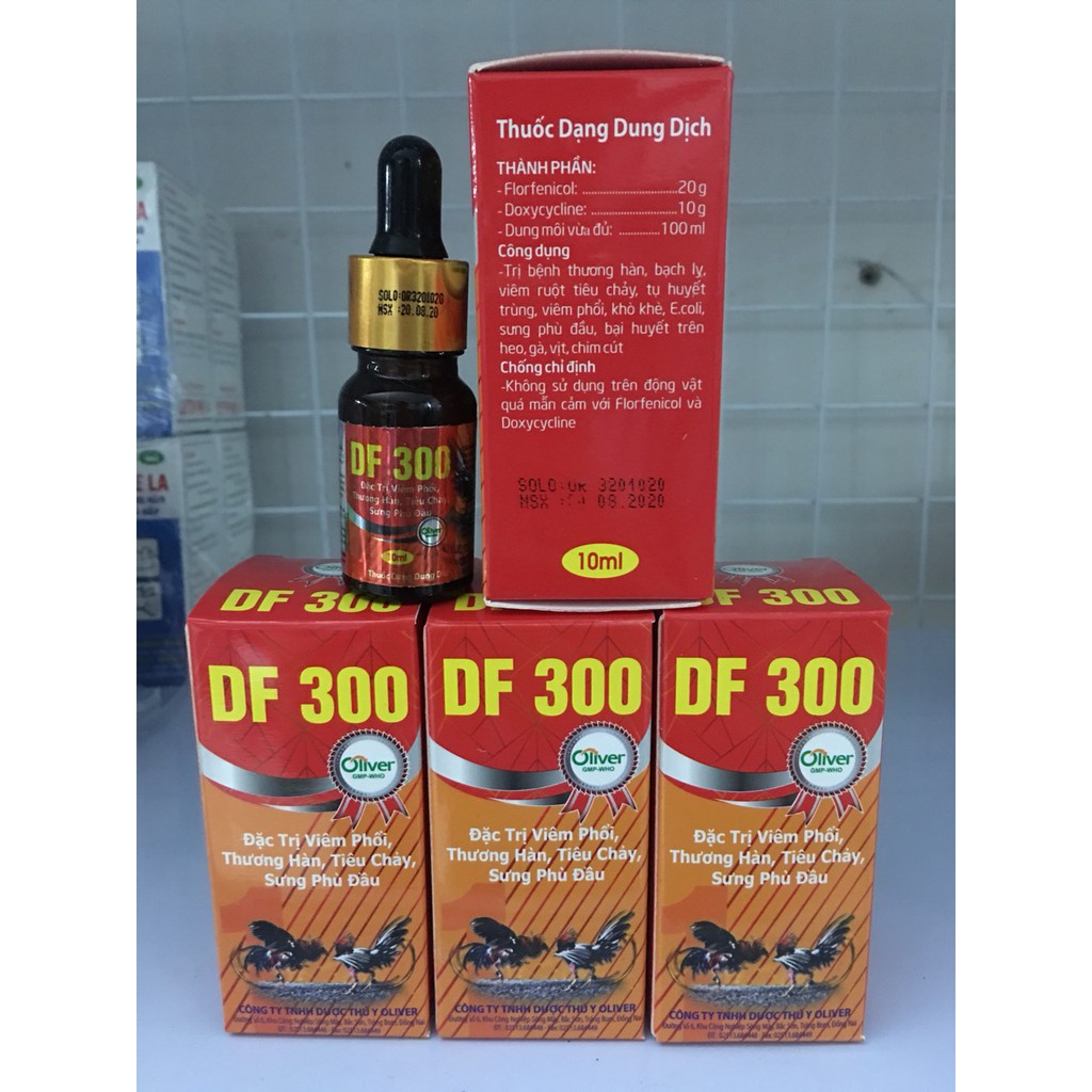 DF300 flodoxy viêm phổi, sưng phù đầu ở gà, chim