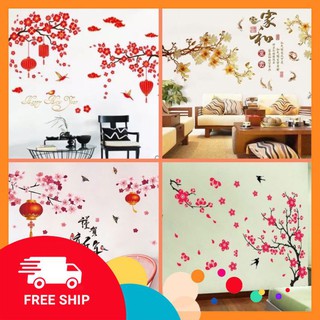 Decal dán tường ⚡️𝗙𝗥𝗘𝗘𝗦𝗛𝗜𝗣⚡️ Tranh dán tường chim én- chất PVC Vinyl chống nước- giúp căn hộ sinh động hơn