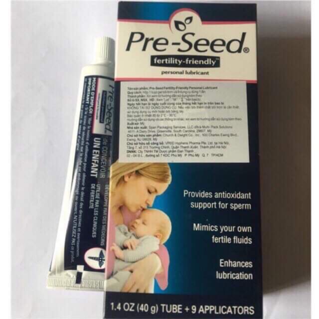 Pre-Seed Fertility-Friendly Personal Lubricant(gel bôi trơn là an toàn lý tửơng cho cặp đôi mong muốn cố gắng có con)USA