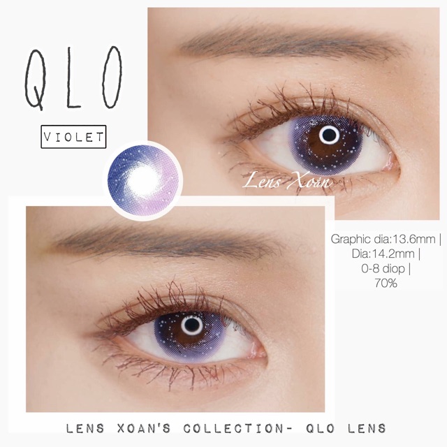 ÁP TRÒNG QLO GRAY- VIOLET- PINK ( LENS ME- KOREA) | LENS XOẮN