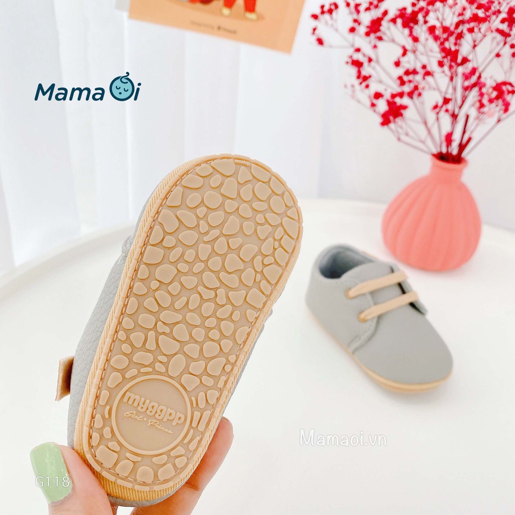 G118 Giày tập đi cho bé giày bata da xám tập đi form mềm mại màu xám của Mama Ơi - Thời trang cho bé