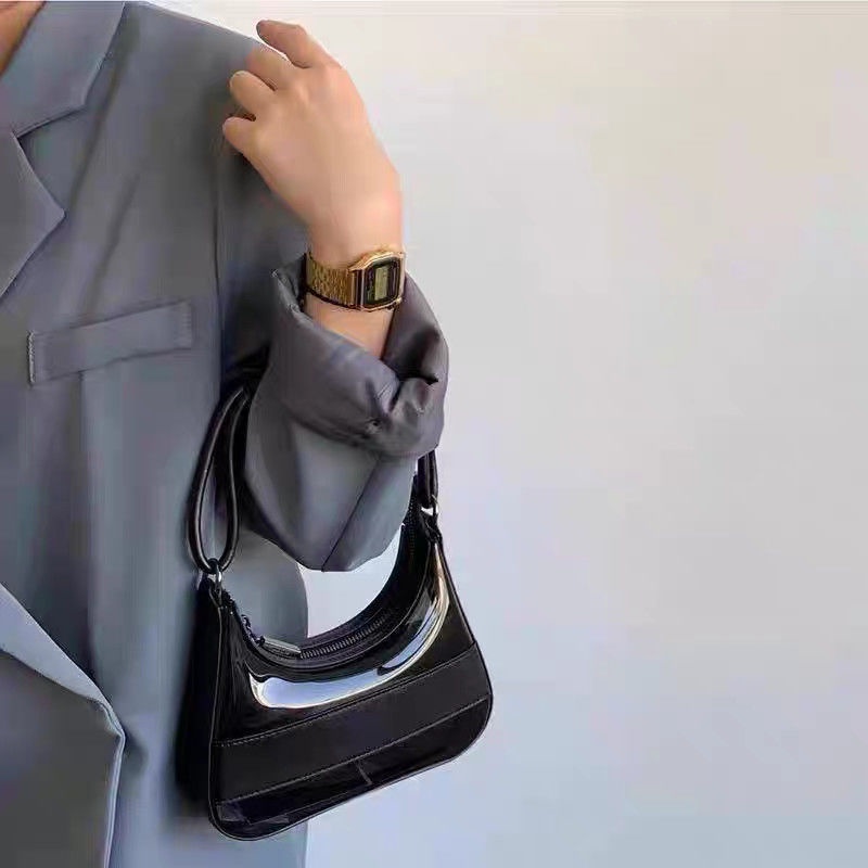 Túi kẹp nách dây xích vintage túi nhựa trong suốt 2 dây đeo vô cùng