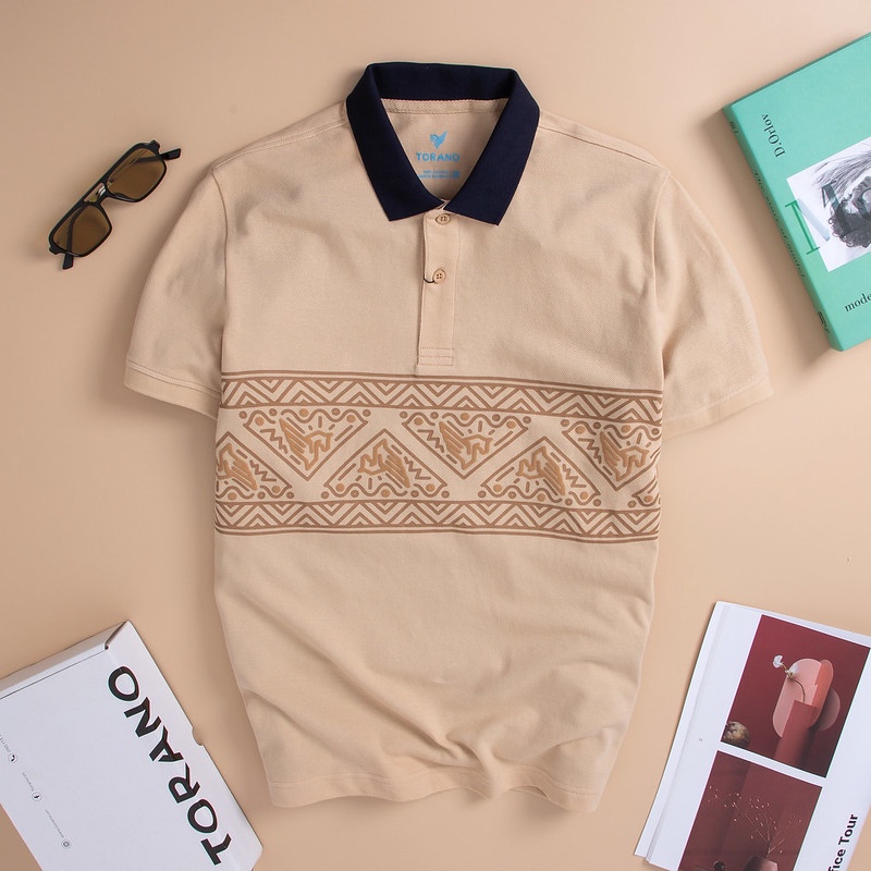 Áo polo Nam Torano họa tiết kẻ dệt ngang Classic Features ESTP016