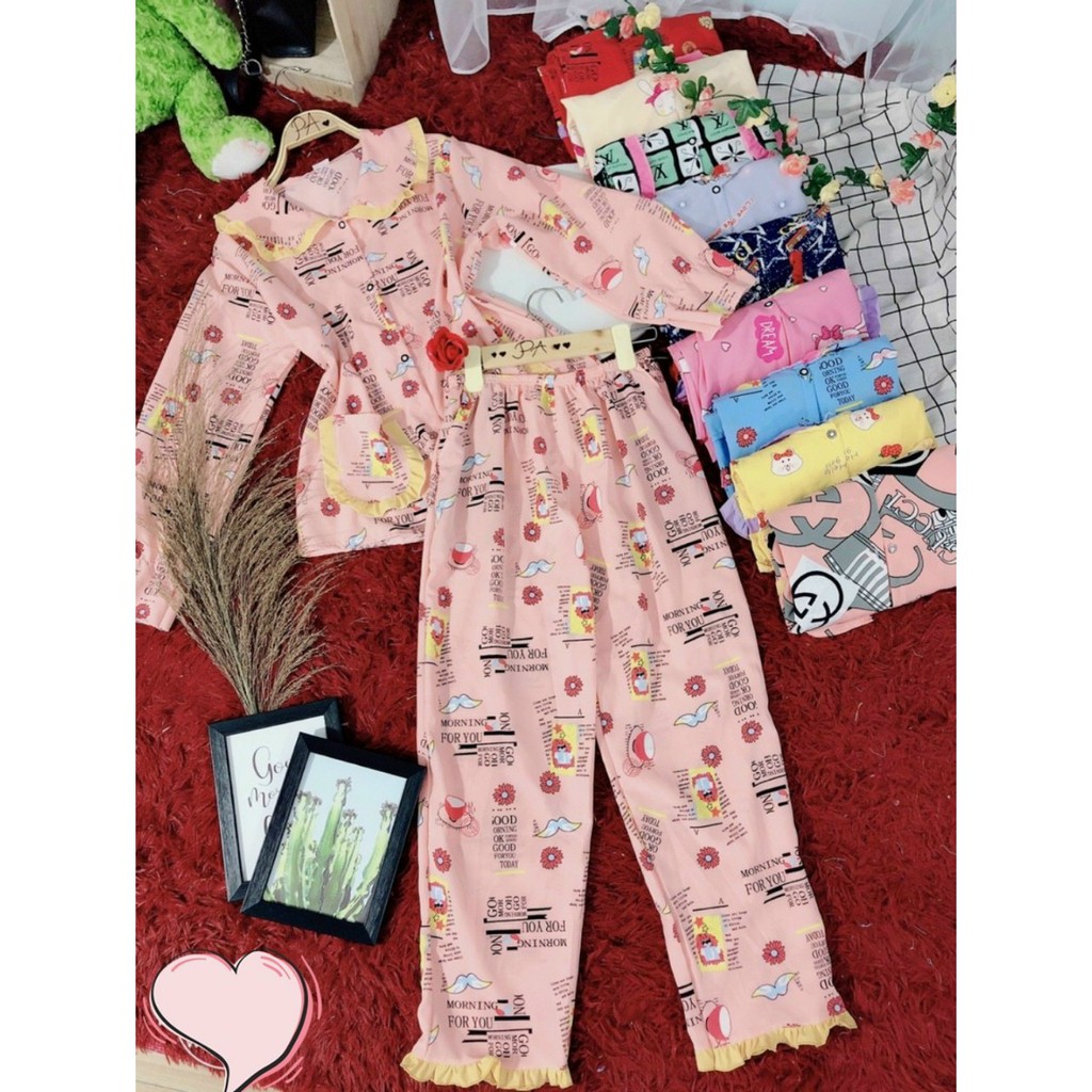 (55-65kg).BỘ TIỂU THƯ LỤA HÀN TAY DÀI QUẦN DÀI | BigBuy360 - bigbuy360.vn