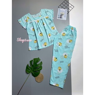 Bộ lanh mặc nhà, đồ bộ tole nữ SHOP5SAO tay ngắn quần dài