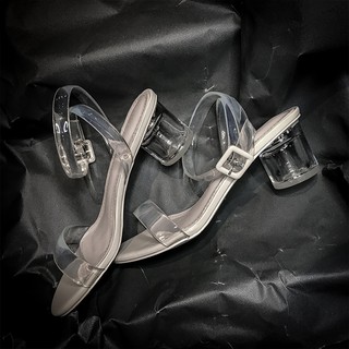 Sandal quai trong gót vuông-order