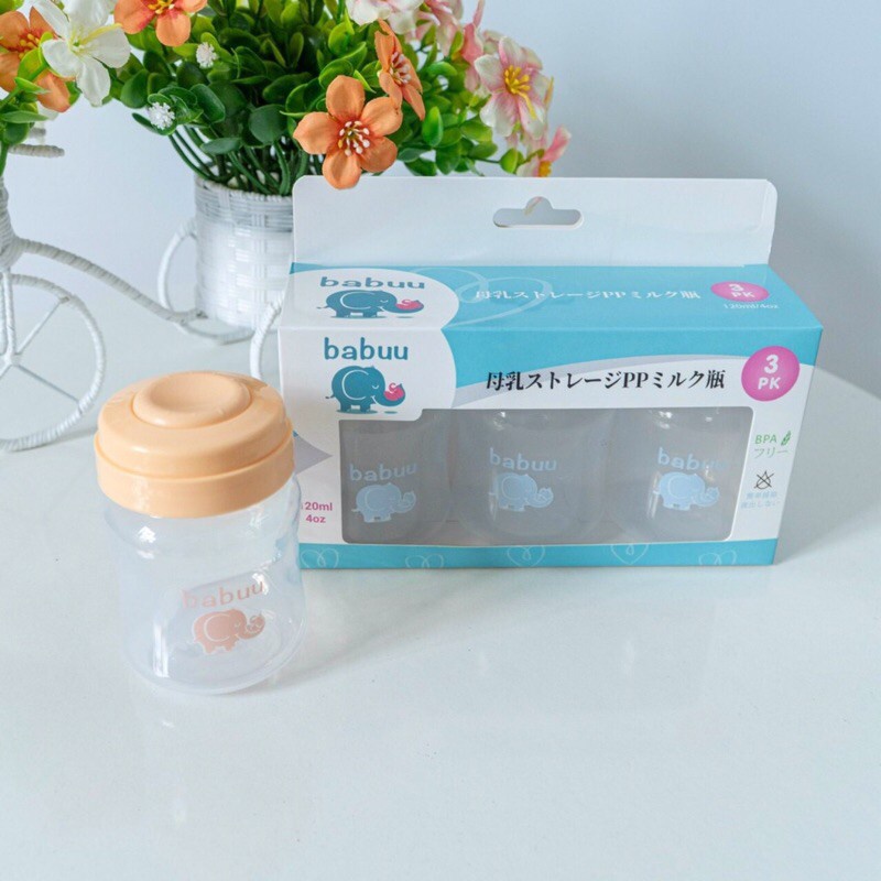 Bộ trữ sữa 3 bình ( có bán tách lẻ) Babuu Baby Nhật Bản