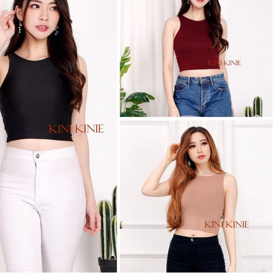 Áo Croptop Cổ Yếm Màu Trơn Phong Cách Hàn Quốc | Áo Kiểu Thiết Kế Đơn Giản Trẻ Trung Hợp Thời Trang |(Hàng Mới Về) Phấn Má Hồng Dạng Lỏng Trang Điểm Tự Nhiên