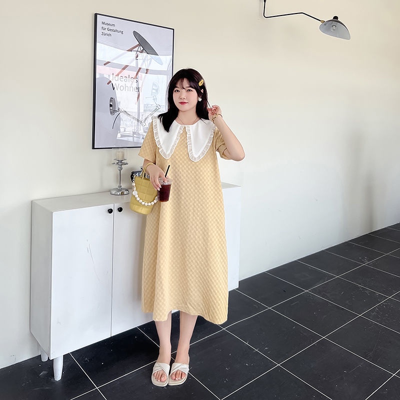 Vaky Xu Ng Đầm Thun Tay Ngắn Dáng Ôm Che Bụng Cỡ Lớn Thời Trang Mùa Hè Cho Nữ