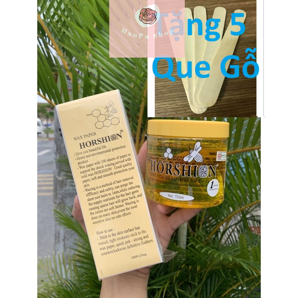 ̣̣̣̣̣̣̣(Tặng 5 Que Gỗ) ̣(Gel 750Ml + Giấy)Combo Wax Lông Horshion, Wax Lông Bikini Horshion, Gel Wax Lông, Gel Wax Lông