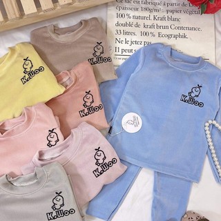 Bộ len nhung cổ 3 phân cho bé trai gái