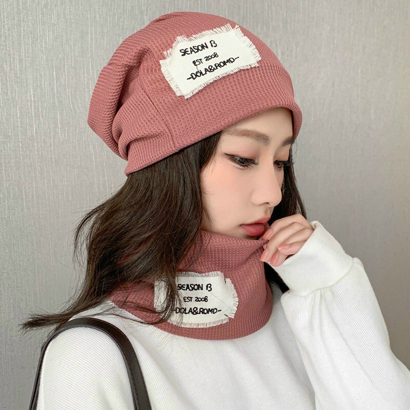 Set khăn mũ len lót lông nam nữ hot hit ấm áp mùa đông
