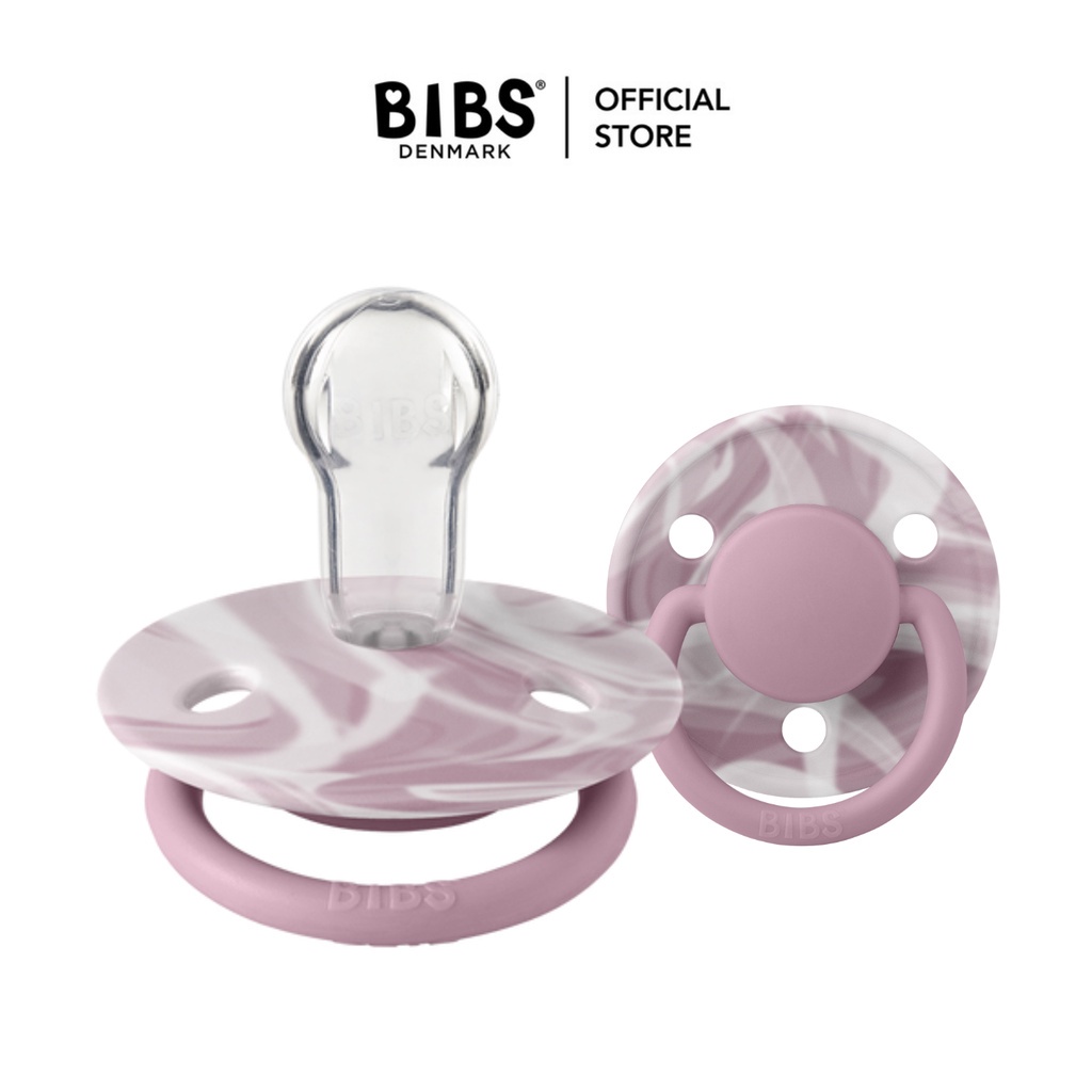 Ty Giả BIBS Delux Tie Dye Đan Mạch Cao Cấp Cho Bé Núm Tròn Chất Liệu Silicone Mềm An Toàn