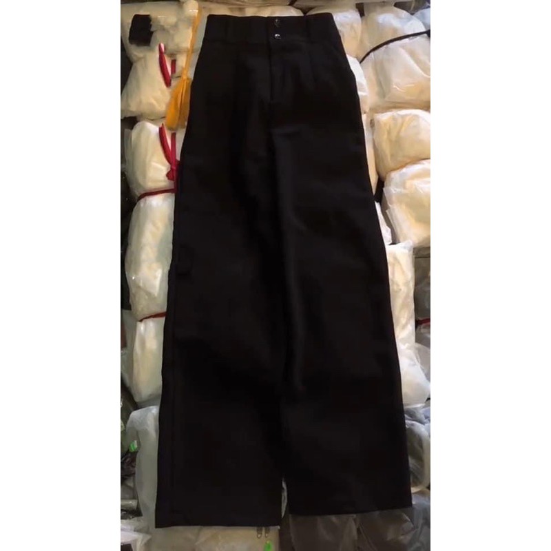 Quần ống rộng  dáng suông cạp to 2 cúc siêu dài. | BigBuy360 - bigbuy360.vn