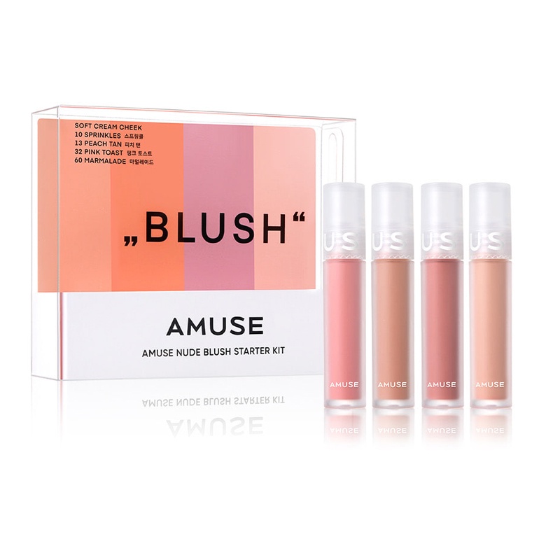 Bộ 4 màu má hồng trang điểm bán chạy nhất hãng Amuse nude blush starter kit 4items - ninishop