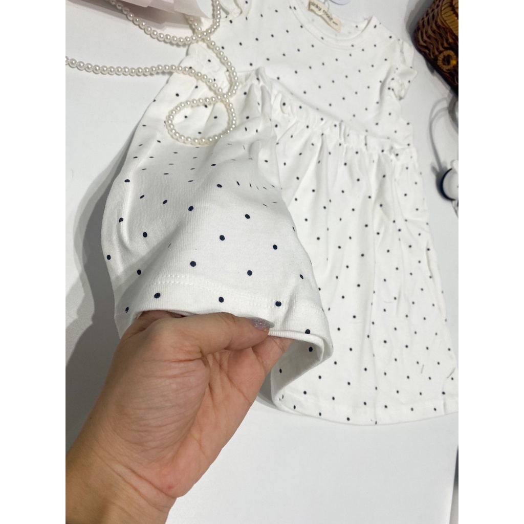 Váy COTTON HÀN MINKYMOM In Hình Toàn Thân Họa Tiết Hoa Dễ Thương Cho Bé VAY02