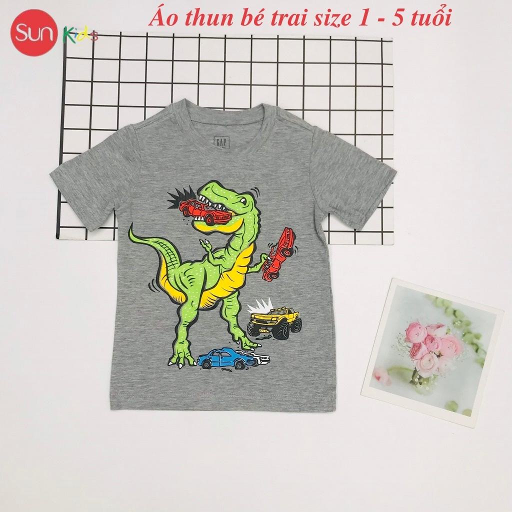 Áo thun bé trai, áo phông cho bé trai chất cotton nhiều màu, size 1-5 tuổi - SUNKIDS