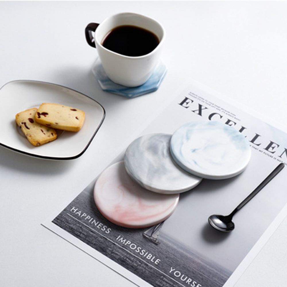 Miếng Lót Ly Uống Trà Cách Nhiệt Chống Trượt Họa Tiết Đá Cẩm Thạch Sáng Tạo