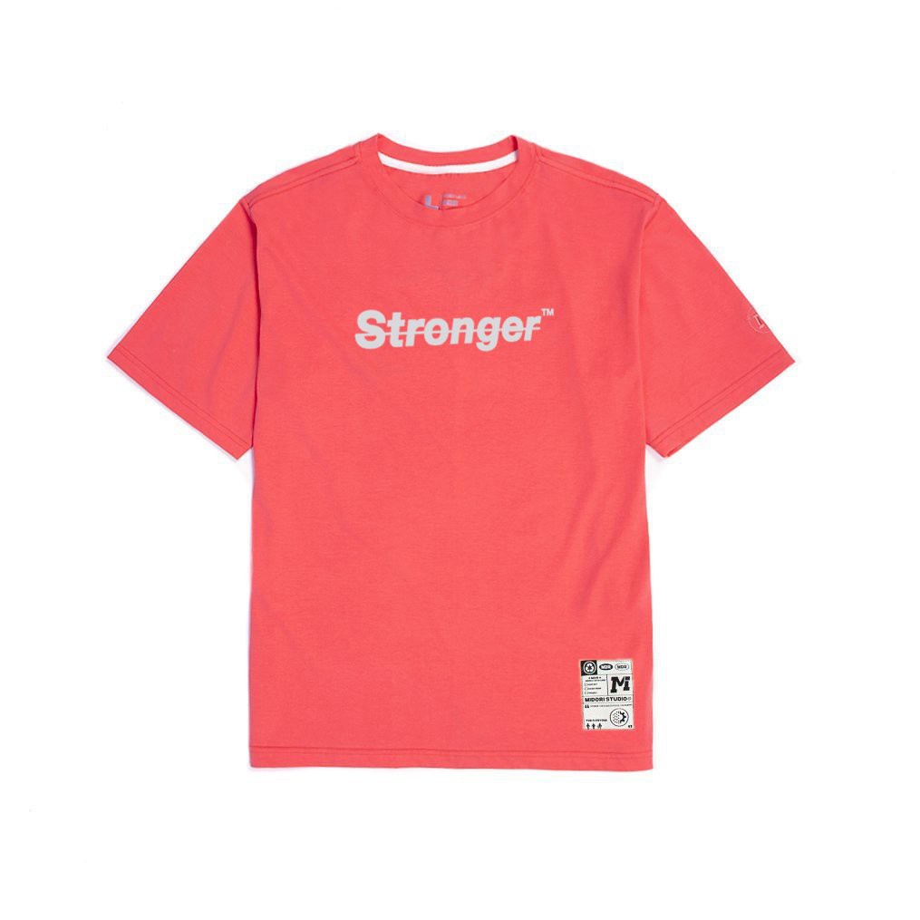 Áo thun unisex form rộng tay lỡ Stronger phản quang Local Brand Mi Midori