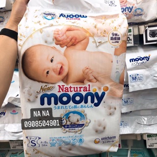 [HCM] MOONY NATURAL (NỘI ĐỊA NHẬT) Tã dán/quần full size NB63,S58,M46,L38