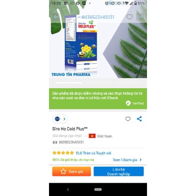 Siro Bổ phế giảm ho long đờm Cảm xuyên hương- Cao lá thường xuân- Cold Plus