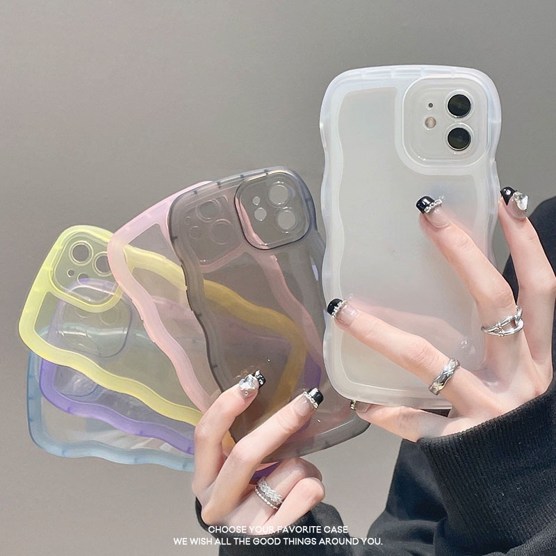 Ốp Điện Thoại Silicone Mềm Trong Suốt Chống Sốc Họa Tiết Gợn Sóng Cho iPhone 14 Pro Max 13 12 Pro Max 11 X XR XS 7 8 Plus SE 2020