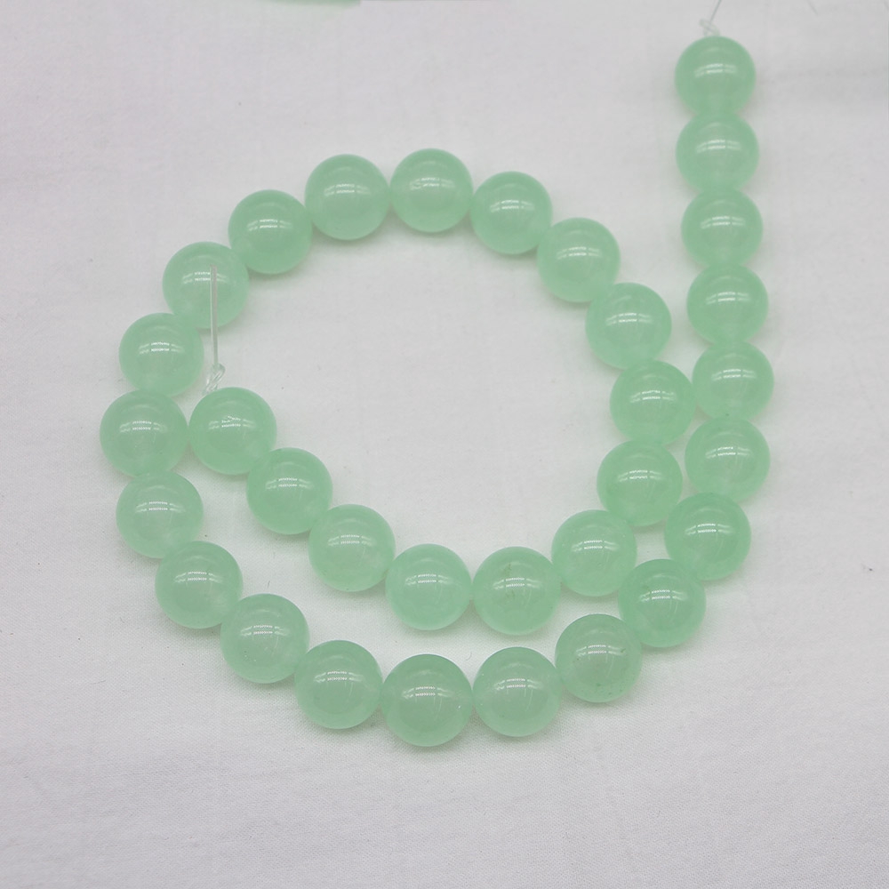 1 Chuỗi hạt đá mã não xanh lá nhạt diy trang sức dây chuyền vòng tay