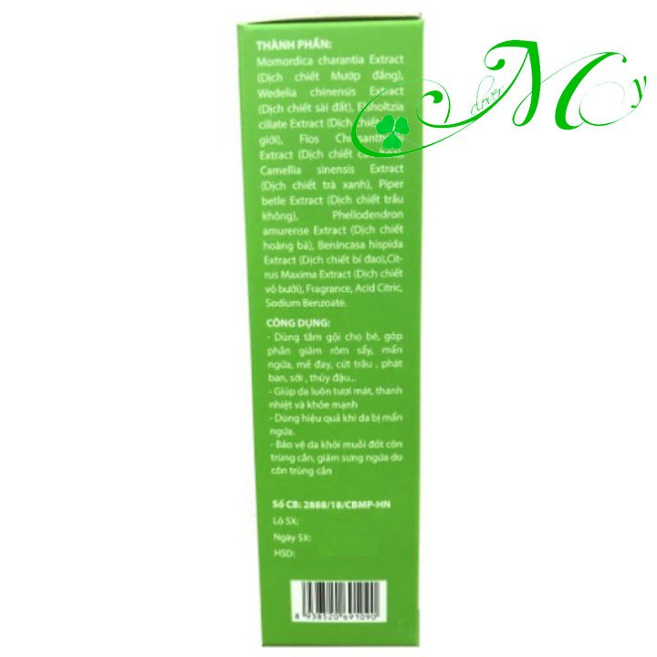 Nước tắm thảo dược Rôm Sẩy BaBy - Giarm rôm sẩy, mẩn ngứa, cứt trâu, bảo vệ da của bé