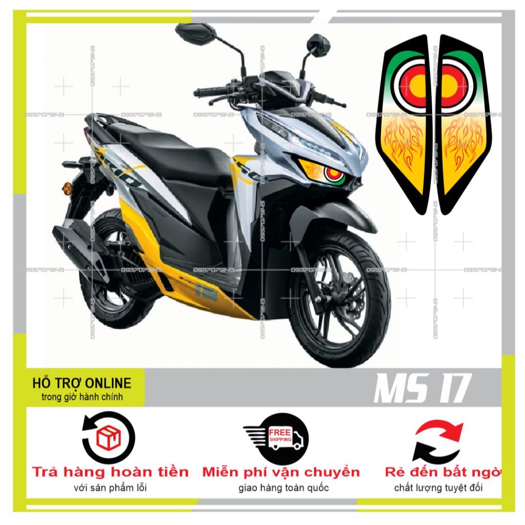 TEM DÁN ĐÈN SƯƠNG MÙ XE VARIO 2020 (DECAL TRONG SUỐT) MS 17 - SHINDECAL2