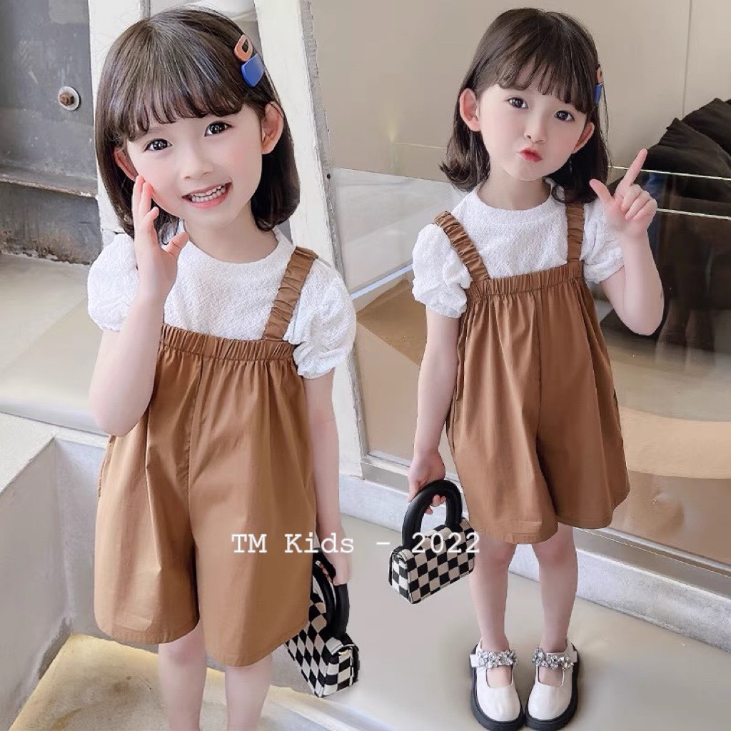SET ÁO PHÔNG COTTON QUẦN YẾM CHẤT THÔ CỰC XINH CHO BÉ GÁI TỪ 10-22KG