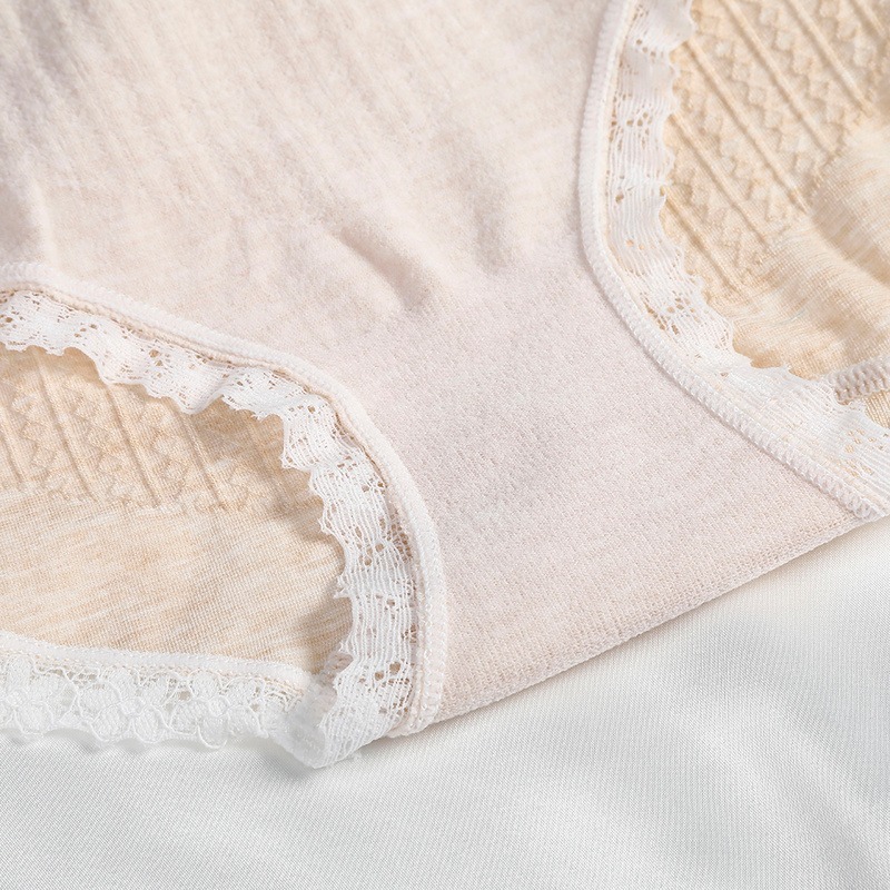 Quần Lót LEVAO Cotton Phối Ren Không Đường May Quyến Rũ Dành Cho Nữ