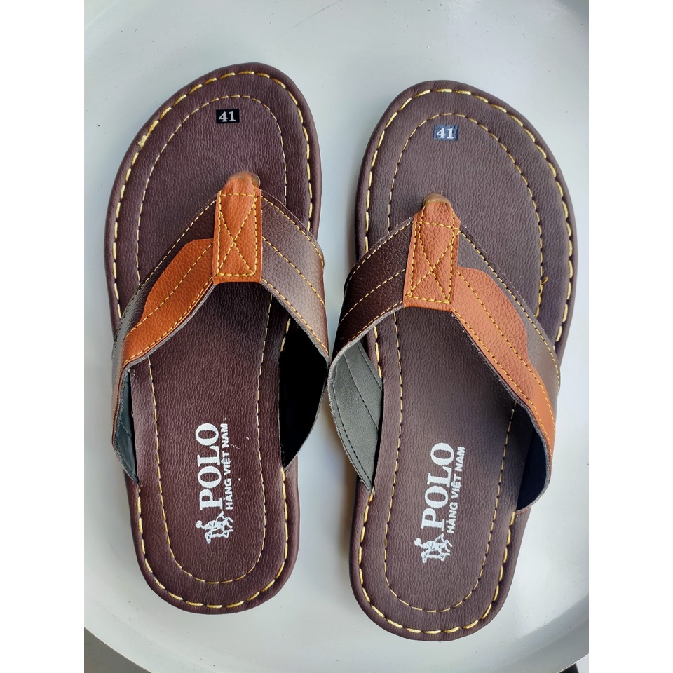 (XẢ KHO)Dép Kẹp Da Nam Cao Cấp Mẫu Mới Siêu Đẹp POLO