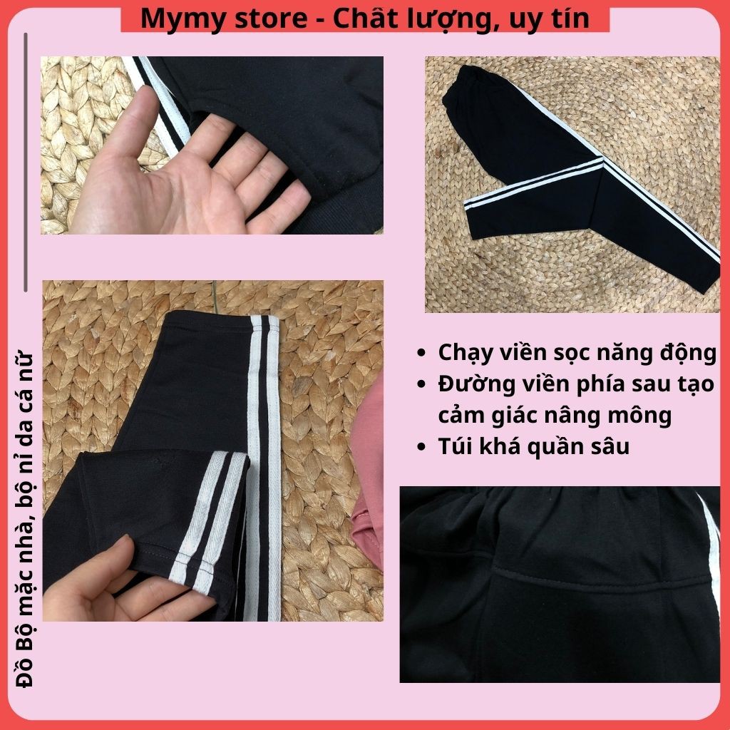 Bộ mặc nhà thu đông nữ, bộ nỉ nữ chất da cá dài tay dày dặn siêu ấm dáng thể thao 4 màu size 40 đến 60kg