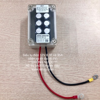 Hộp Siêu tụ điện CHỐNG NƯỚC 12V (tối đa 16.2V) 8.3F xả 35A