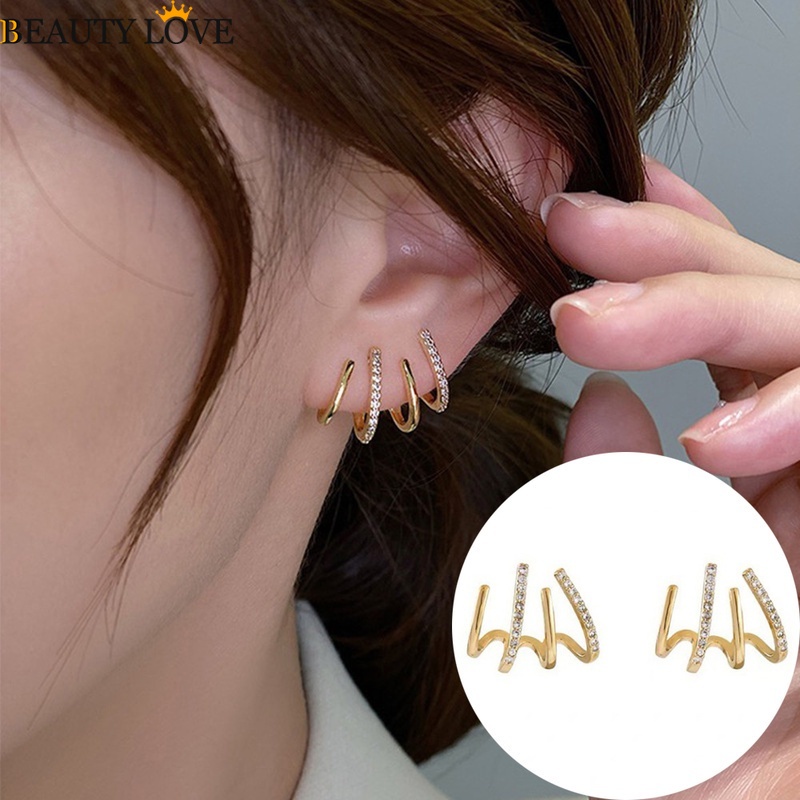 1 Đôi Bông Tai Đính Đá Đơn Giản Thời Trang Hàn Quốc Dành Cho Nữ