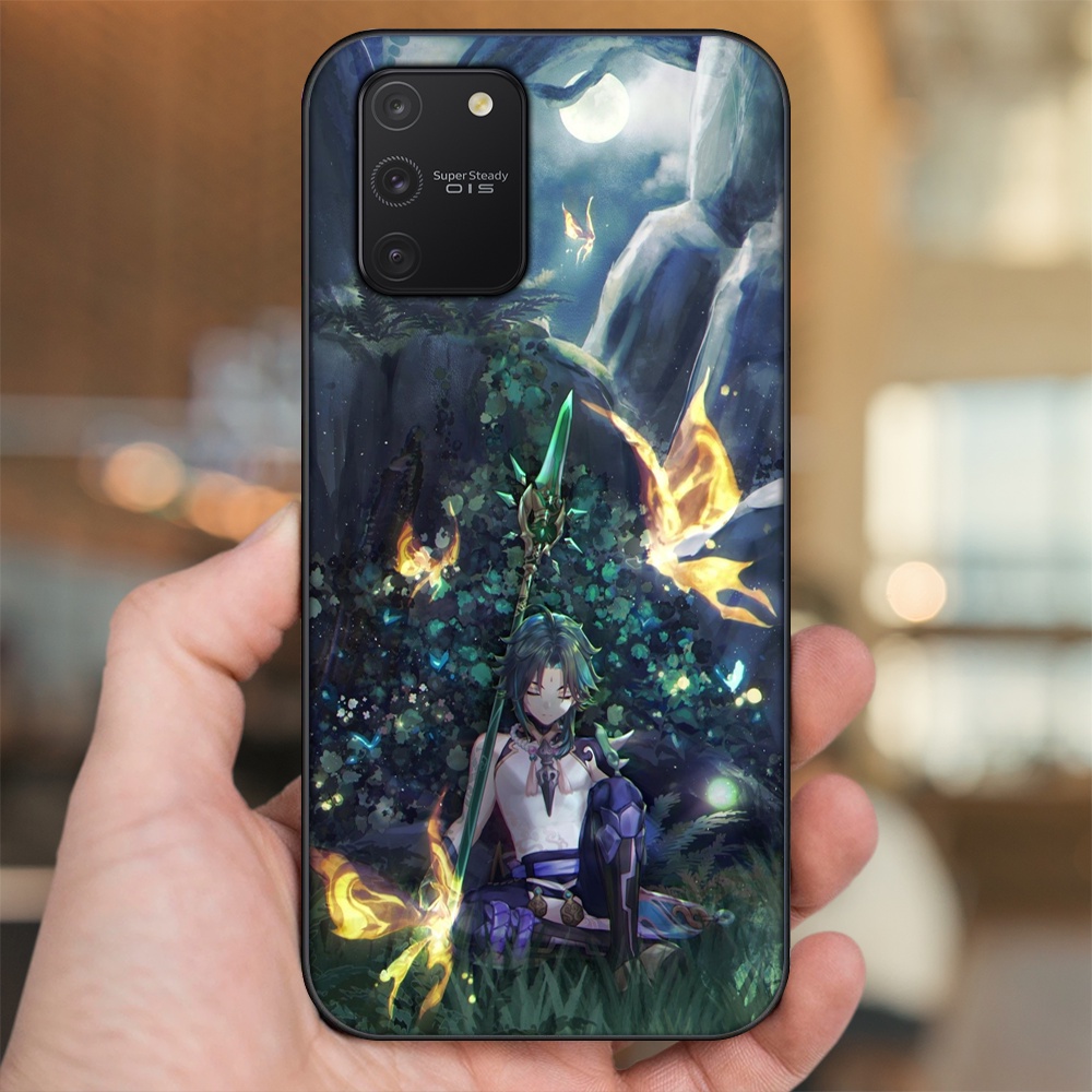 Ốp lưng Samsung S10 Lite viền đen in hình Xiao Genshin Impact
