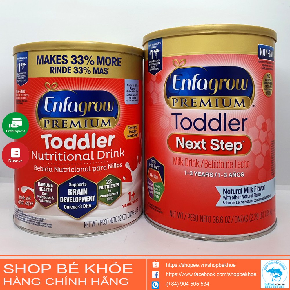 Sữa bột Enfagrow Premium toddler - Enfagrow đỏ nắp vàng 680gr , 907gr , 1.04kg - Mỹ