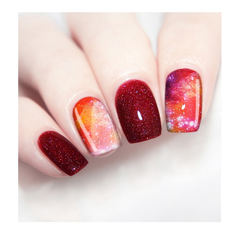 [Hàng mới về] Hình dán móng tay tự dính sáng bóng đầy nghệ thuật