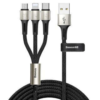 Dây cáp sạc 3 in 1 đầu/type-c/microusb hiệu baseus symbol hỗ trợ sạc nhanh 3.5a-hàng