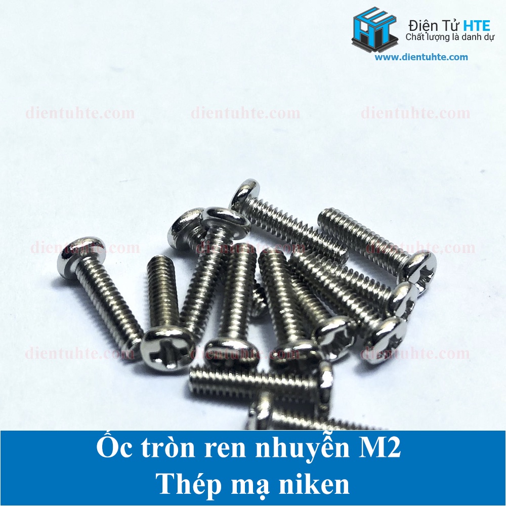 Ốc tròn  ren nhuyễn M2 thép mạ niken