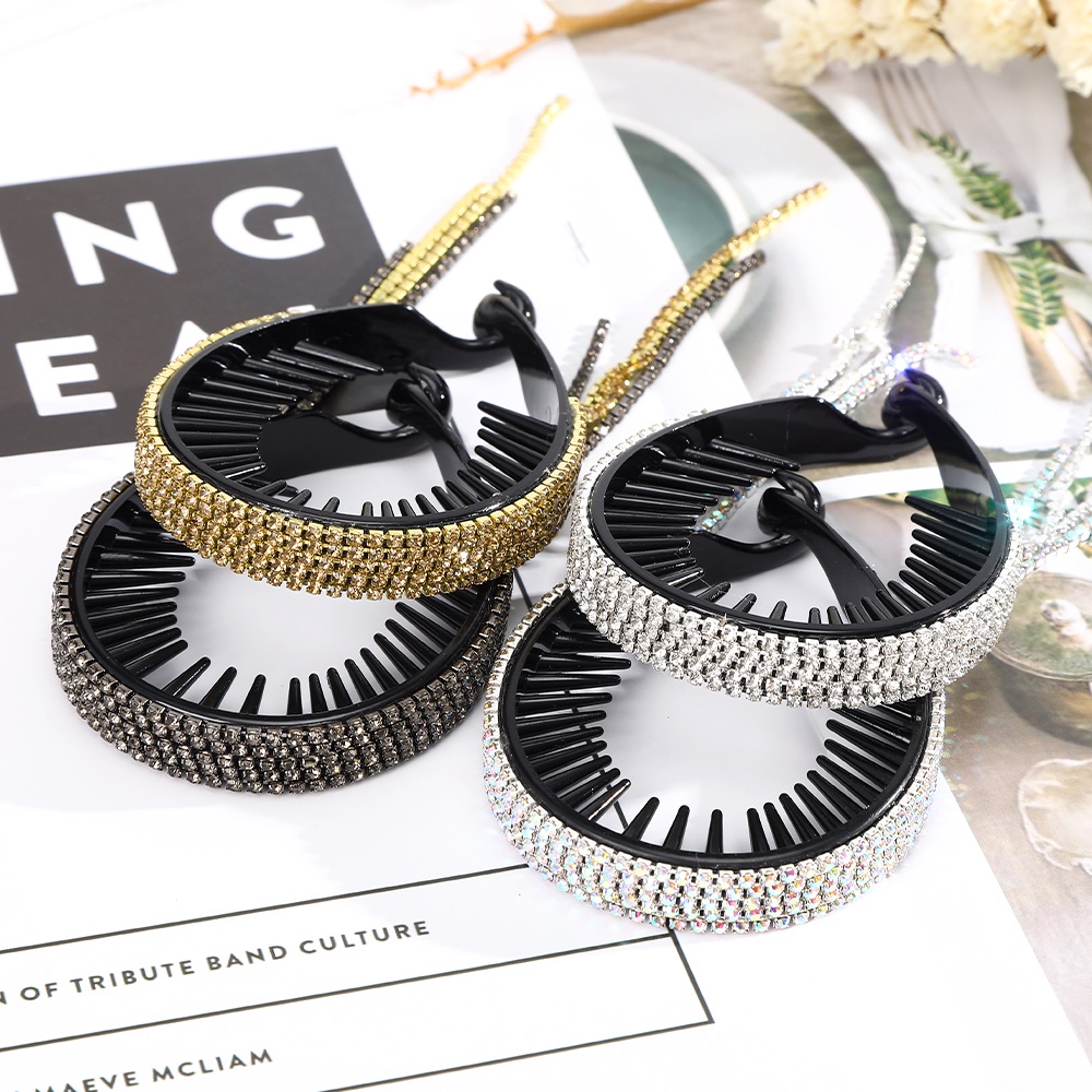 Kẹp tóc đính kim cương giả tua rua thời trang cho nữ