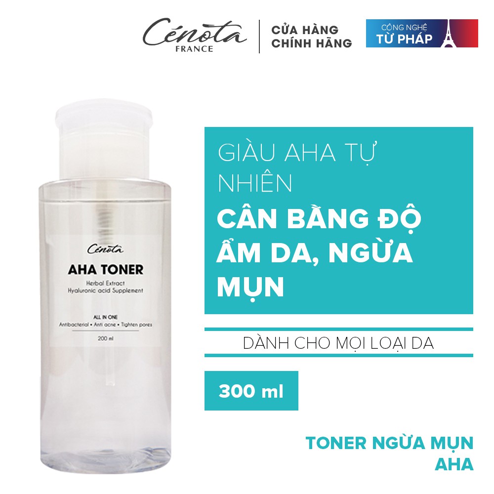 [Mã FMCGMALL -8% đơn 250K] Nước Hoa Hồng Ngừa Mụn Cenota AHA Toner 250ml