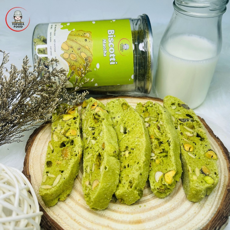 Bánh Biscotti nguyên cám ăn kiêng vị trà xanh tăng cơ dành cho người giảm cân, tiểu đường, eatclean TOFUDA BISMATCHA250 | BigBuy360 - bigbuy360.vn
